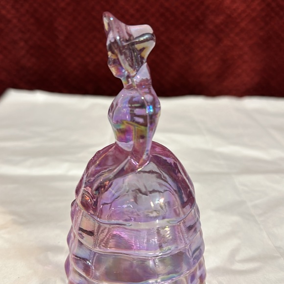 Summit Art Glass Melanie Southern Belle Lady Pink Carnival Iridescent Figurine - Picture 12 of 14